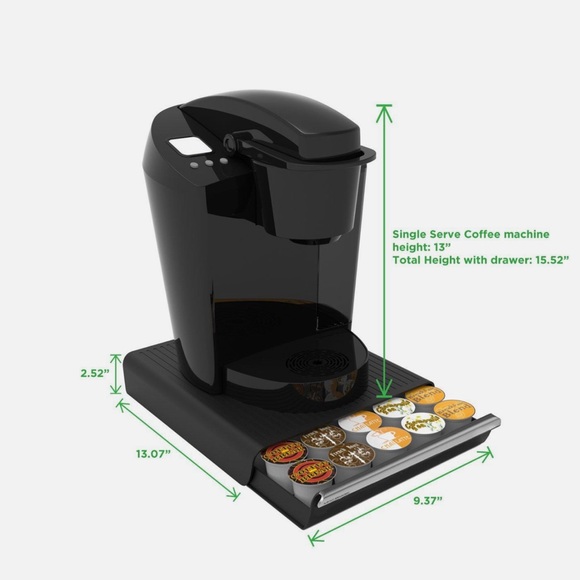 Mind Reader TRY30-BLK Single Serve Coffee Pod Drawer & Holder - Black - Picture 4 of 8